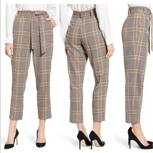 1. State Tie Waist Plaid Crop Pants Dark Academia